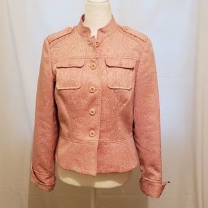 Anthropologie Tapemeasure Pink Brocade Jacket 10